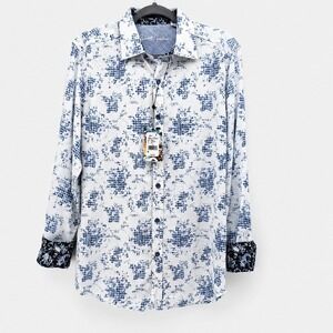 ROBERT GRAHAM Button Down Mens 2XL Blue S25168C-400 Angola Floral Gingham Shirt